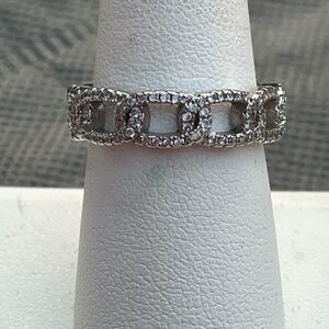 Elegant Silver Chain Link Ring
